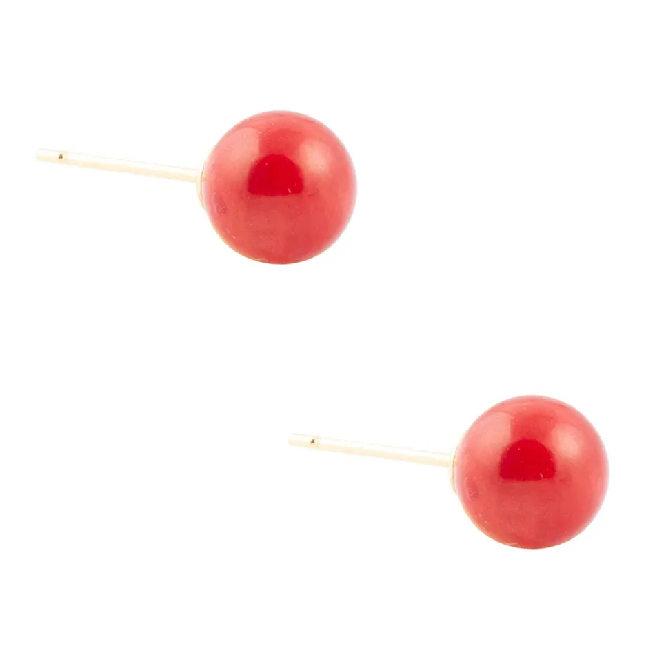 Dot of Red Coral Stud Earrings sold by Barse product image thumbnail 3