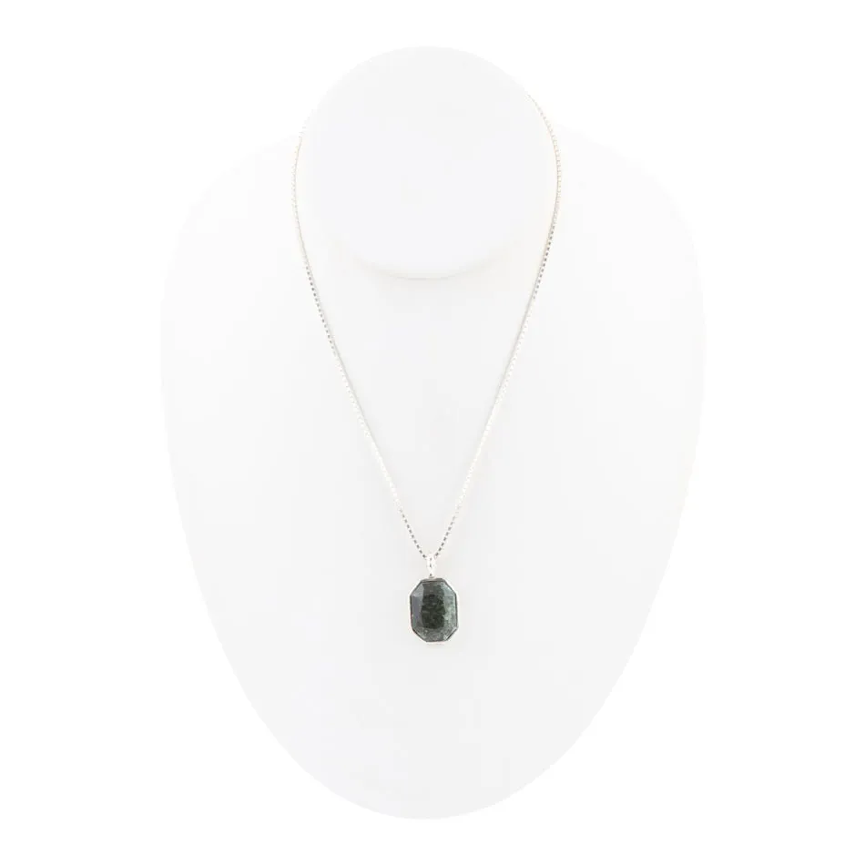 Hammered Green Seraphinite and Sterling Silver Pendant Necklace sold by Barse product image thumbnail 3