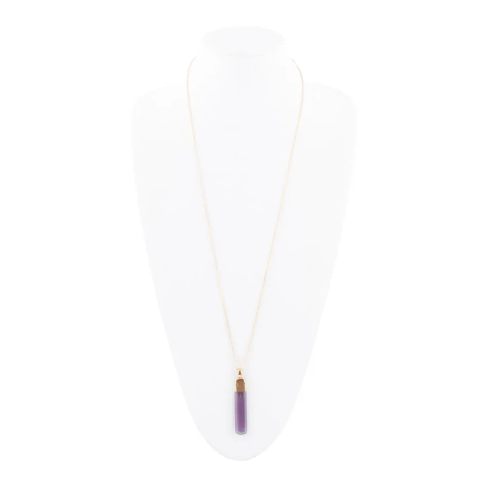 Straightaway Purple Amethyst Golden Necklace sold by Barse product image thumbnail 3