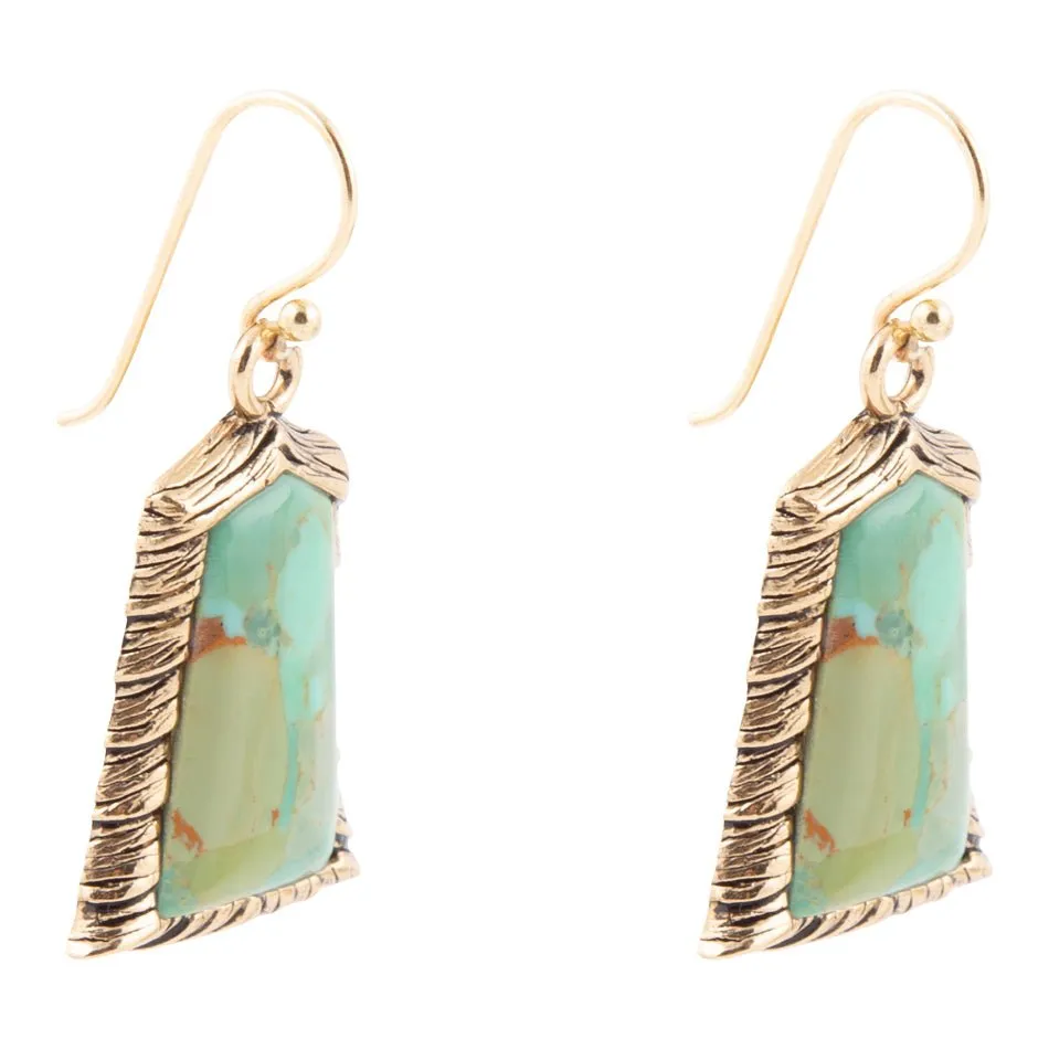 Meriette Blue Turquoise Golden Drop Earrings sold by Barse product image thumbnail 4