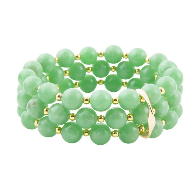 Mint Green Agate Triple Stretch Bracelet Set sold by Barse