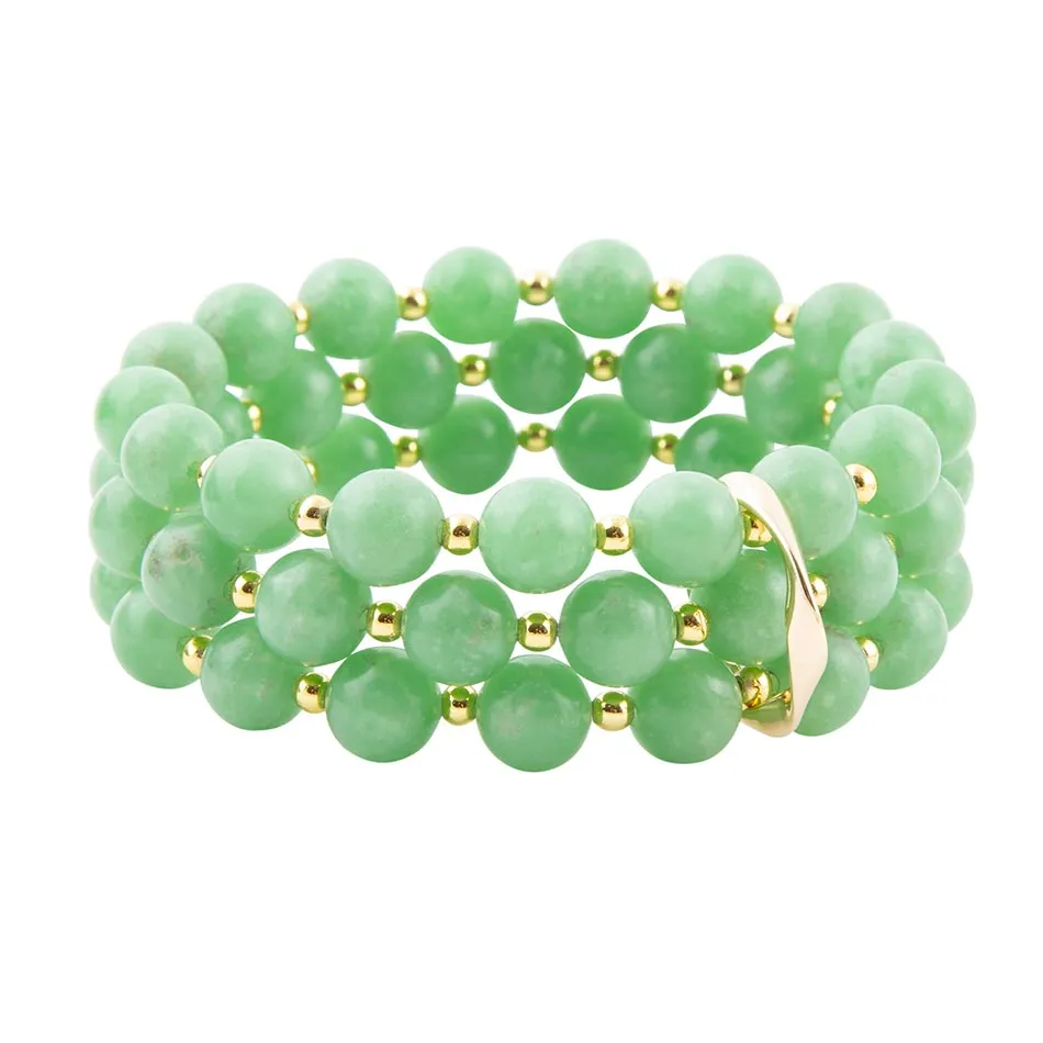 Mint Green Agate Triple Stretch Bracelet Set sold by Barse