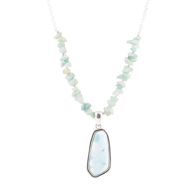 Natural Wonders Blue Larimar and Sterling Silver Necklace sold by Barse