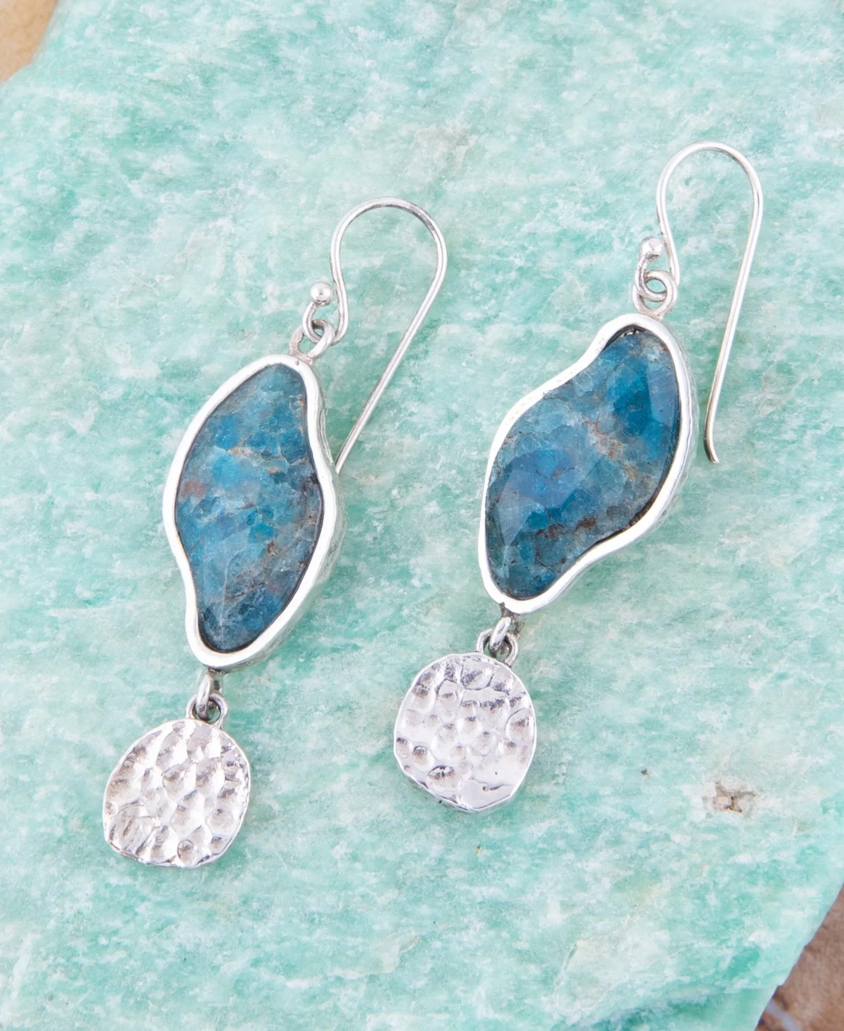 Luna Blue Apatite and Sterling Silver Drop Earrings sold by Barse product image thumbnail 2