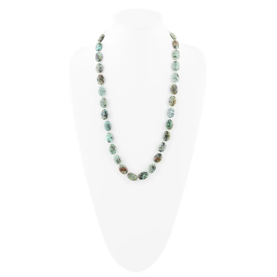 Green African Turquoise Slip On Sterling Silver Necklace sold by Barse product image thumbnail 3