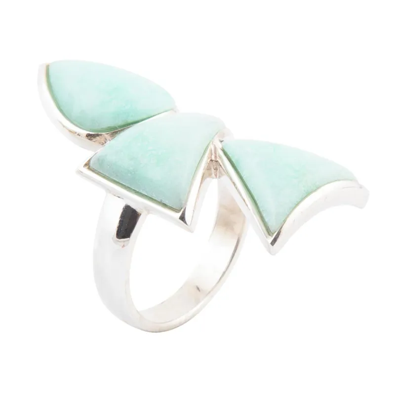Lahana Green Chrysoprase and Sterling Silver Statement Ring sold by Barse