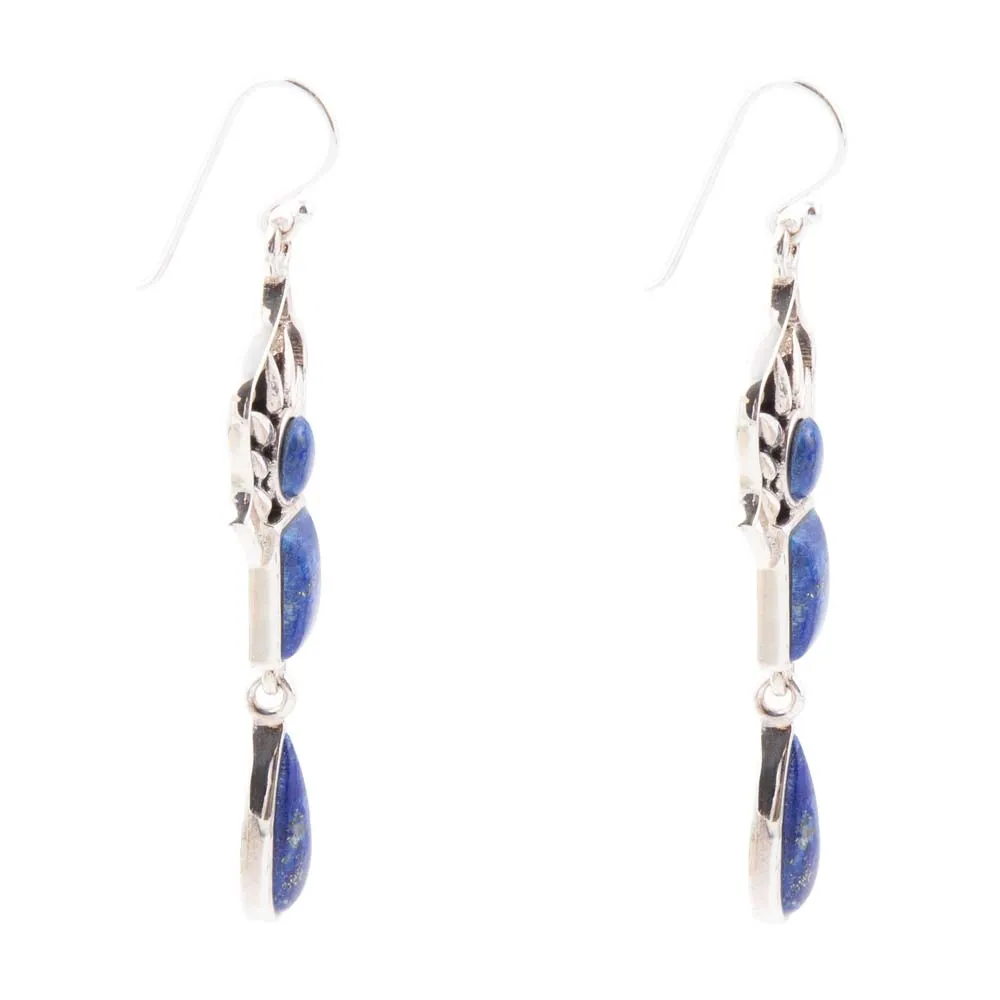 Albie Blue Lapis and Sterling Silver Drop Earrings sold by Barse product image thumbnail 3