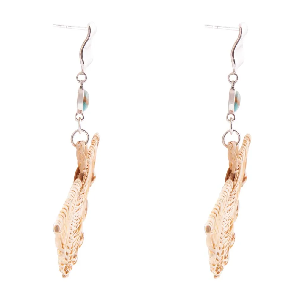 Fan of Rattan Blue Turquoise and Sterling Silver Earrings sold by Barse product image thumbnail 3
