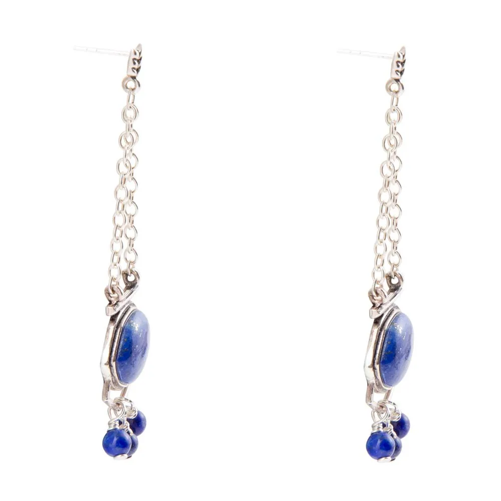 Go West Blue Lapis and Sterling Silver Drop Earrings sold by Barse product image thumbnail 3