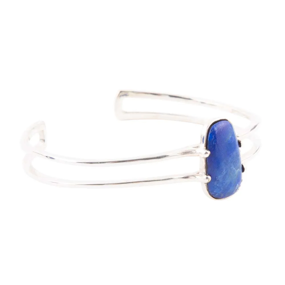 Madeleine Blue Lapis and Sterling Silver Cuff Bracelet sold by Barse