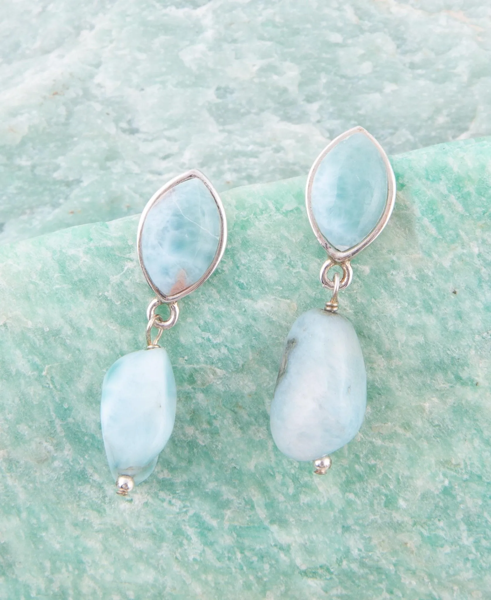Dolce Blue Larimar and Sterling Silver Drop Earrings sold by Barse product image thumbnail 2