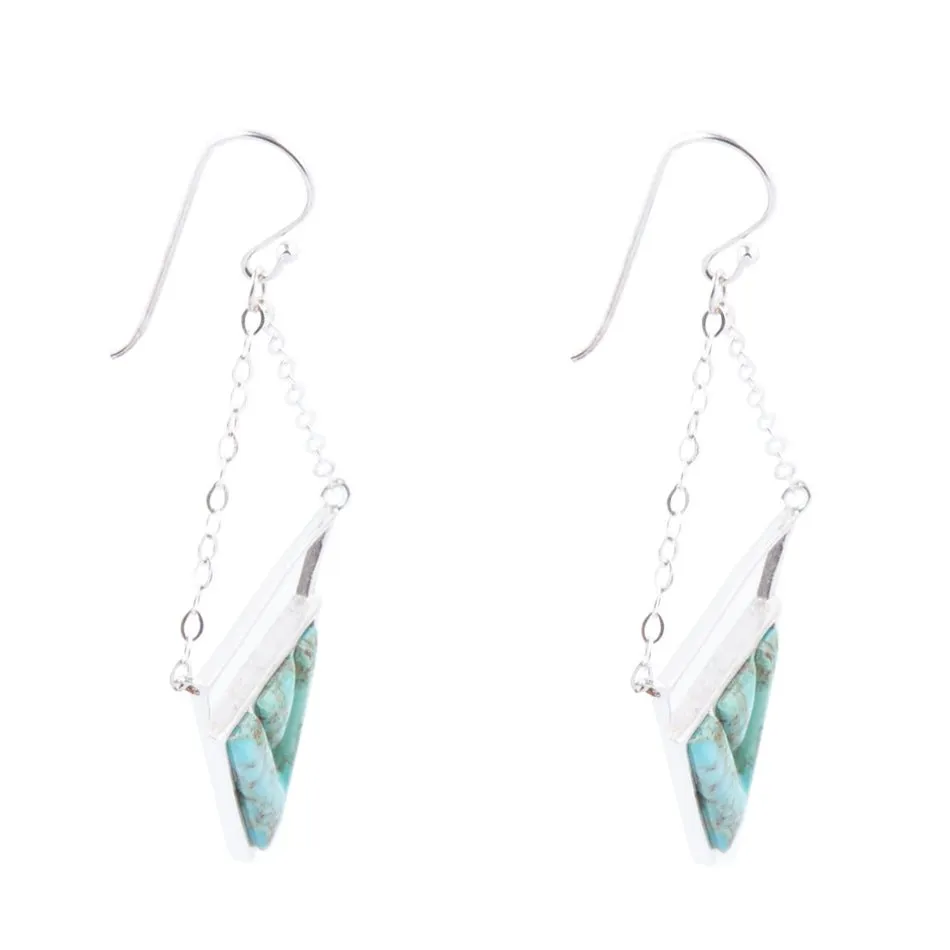 Trapeze Blue Turquoise and Sterling Silver Earrings sold by Barse product image thumbnail 3