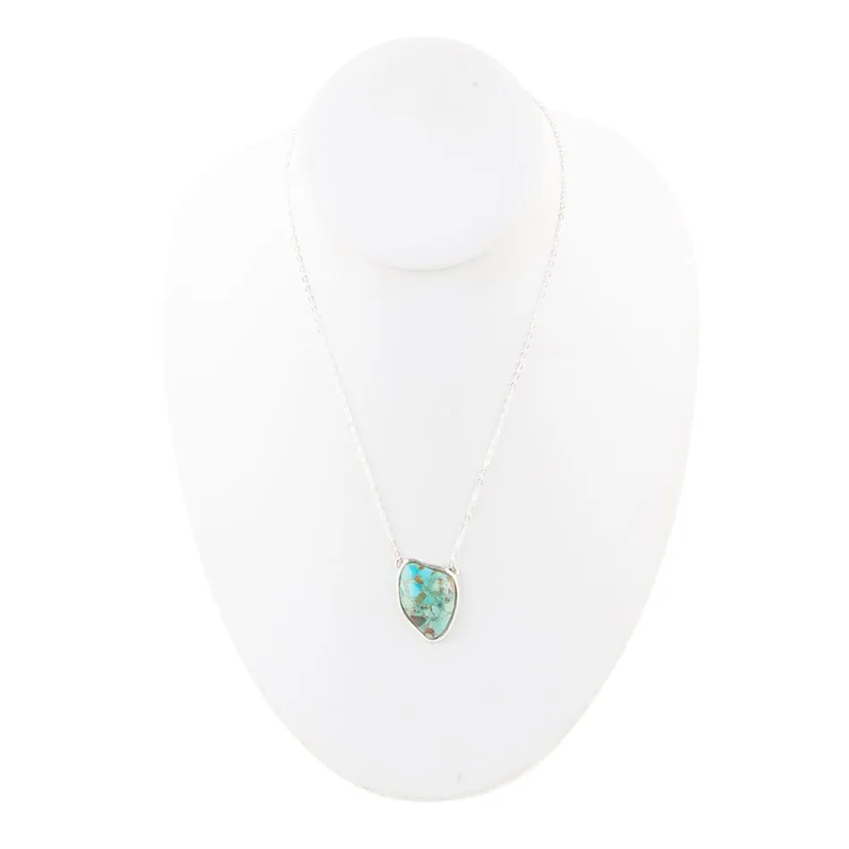 Abstract Blue Turquoise and Sterling Silver Pendant Necklace sold by Barse product image thumbnail 3