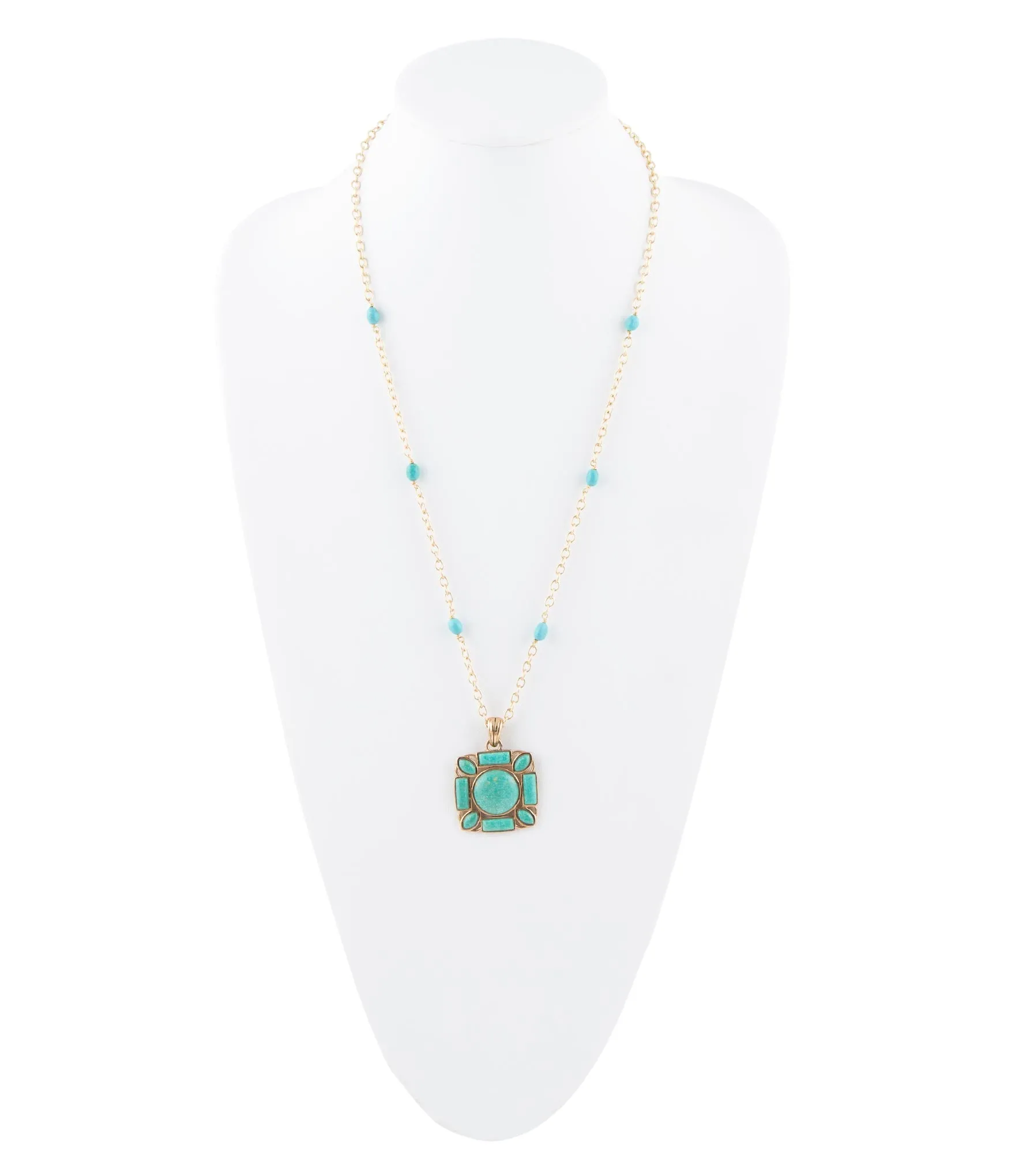 Squared Up Green Turquoise Pendant Necklace sold by Barse product image thumbnail 4