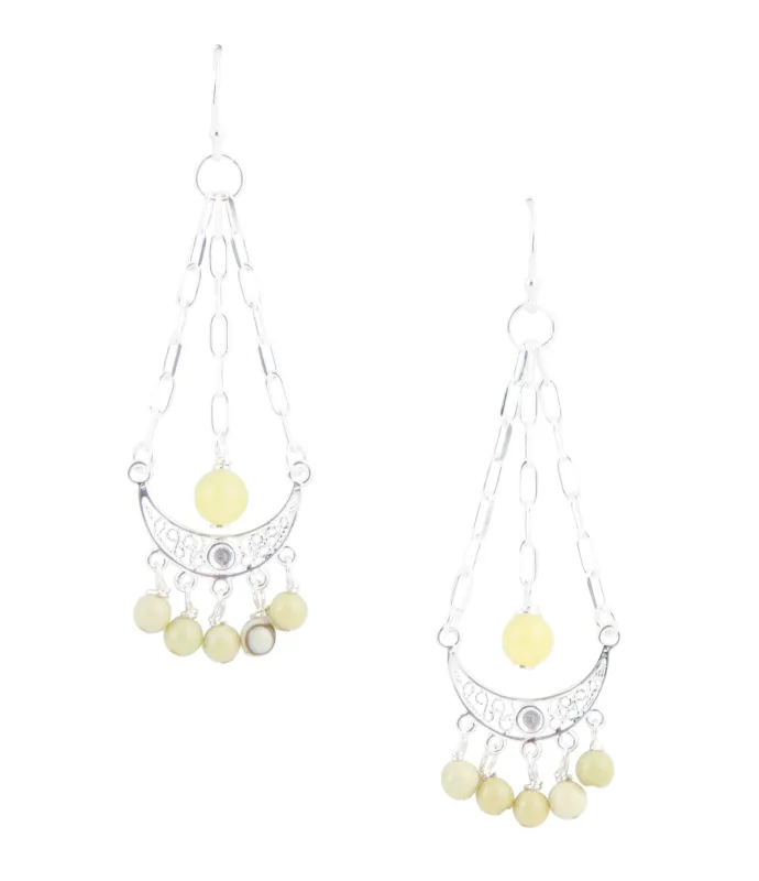 Chartruese Lemon Jade Chandelier Earrings sold by Barse
