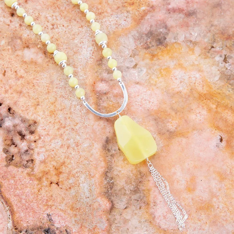 Chartruese Lemon Jade Long Pendant Necklace sold by Barse product image thumbnail 2