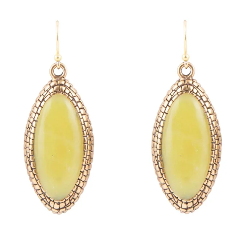 Palios Green Jade Drop Earrings sold by Barse