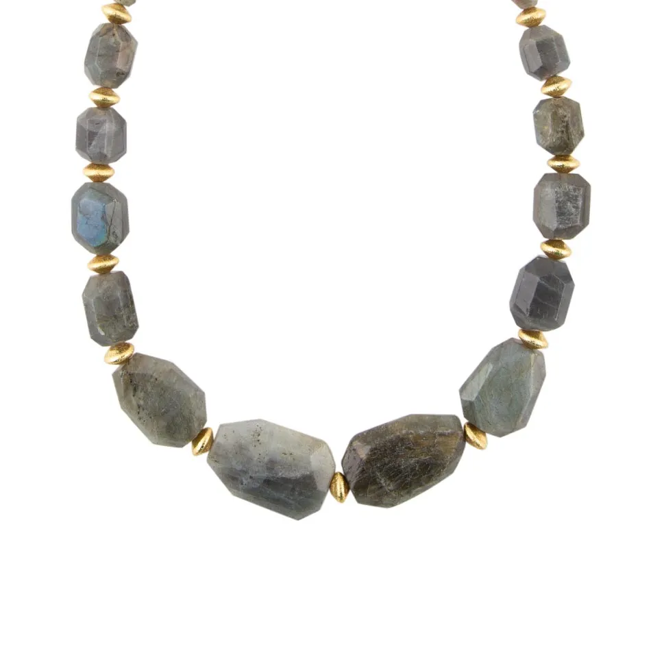 Bold Labradorite Statement Necklace sold by Barse