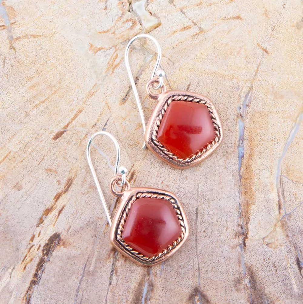 Abstract Carnelian and Copper Earrings sold by Barse product image thumbnail 2