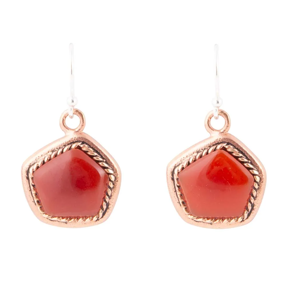 Abstract Carnelian and Copper Earrings sold by Barse
