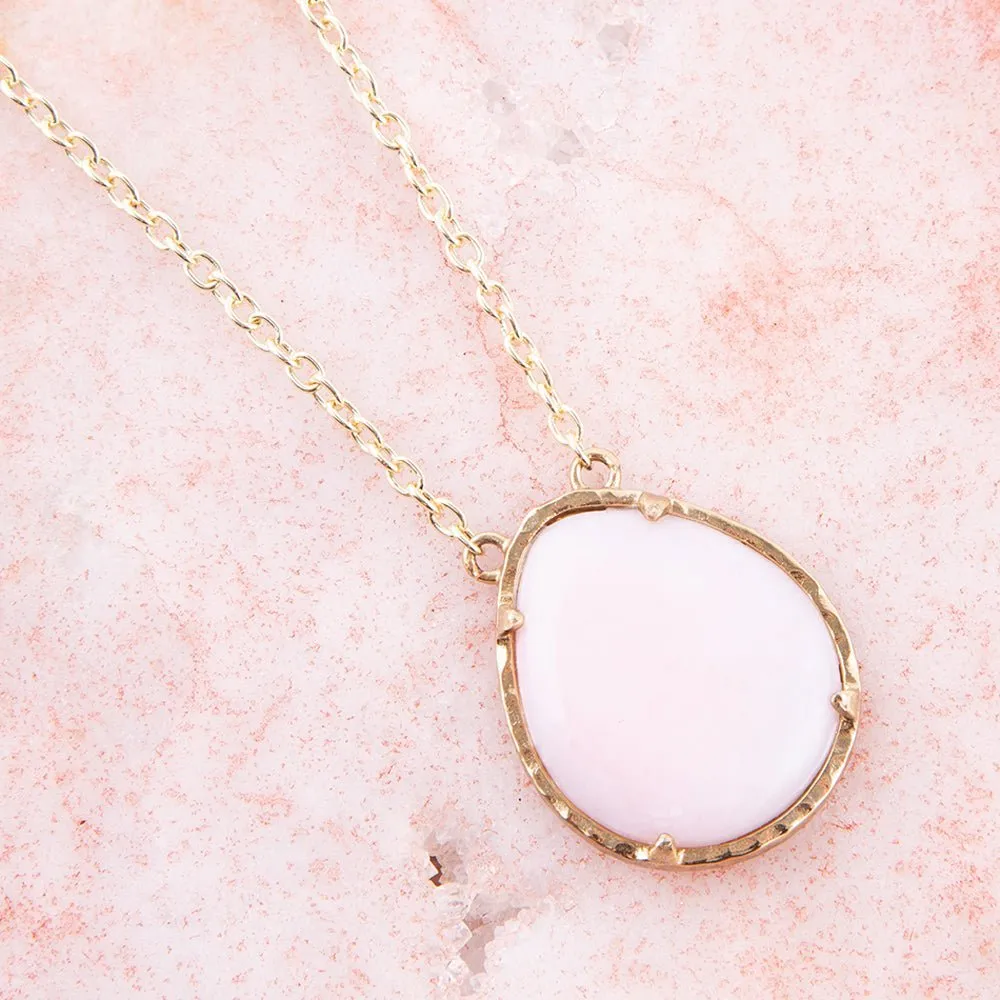 Pink Opal Teardrop Golden Necklace sold by Barse product image thumbnail 2
