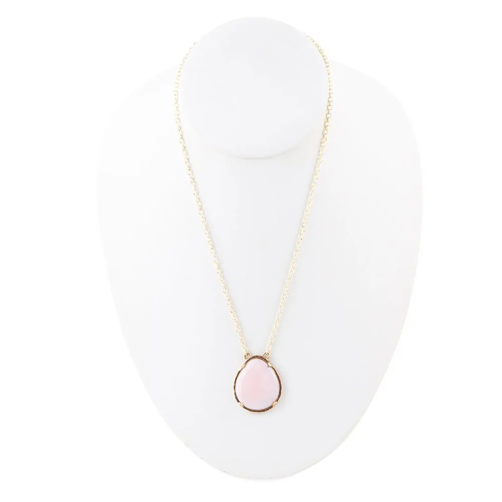 Pink Opal Teardrop Golden Necklace sold by Barse product image thumbnail 3