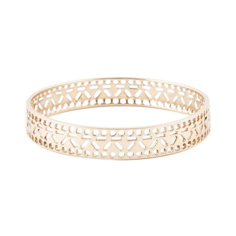 Cut it Out Bangle Golden Bracelet sold by Barse