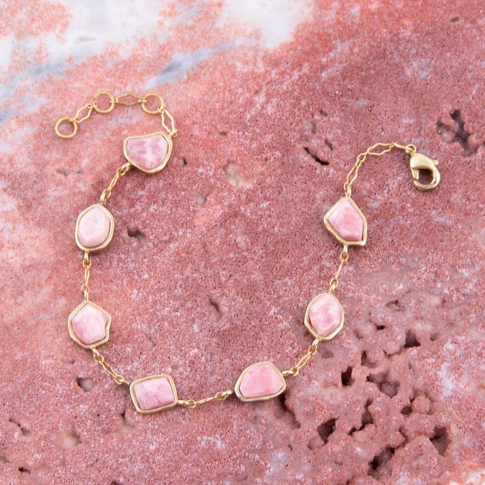 Pink Rhodonite and Golden Line Bracelet sold by Barse product image thumbnail 2
