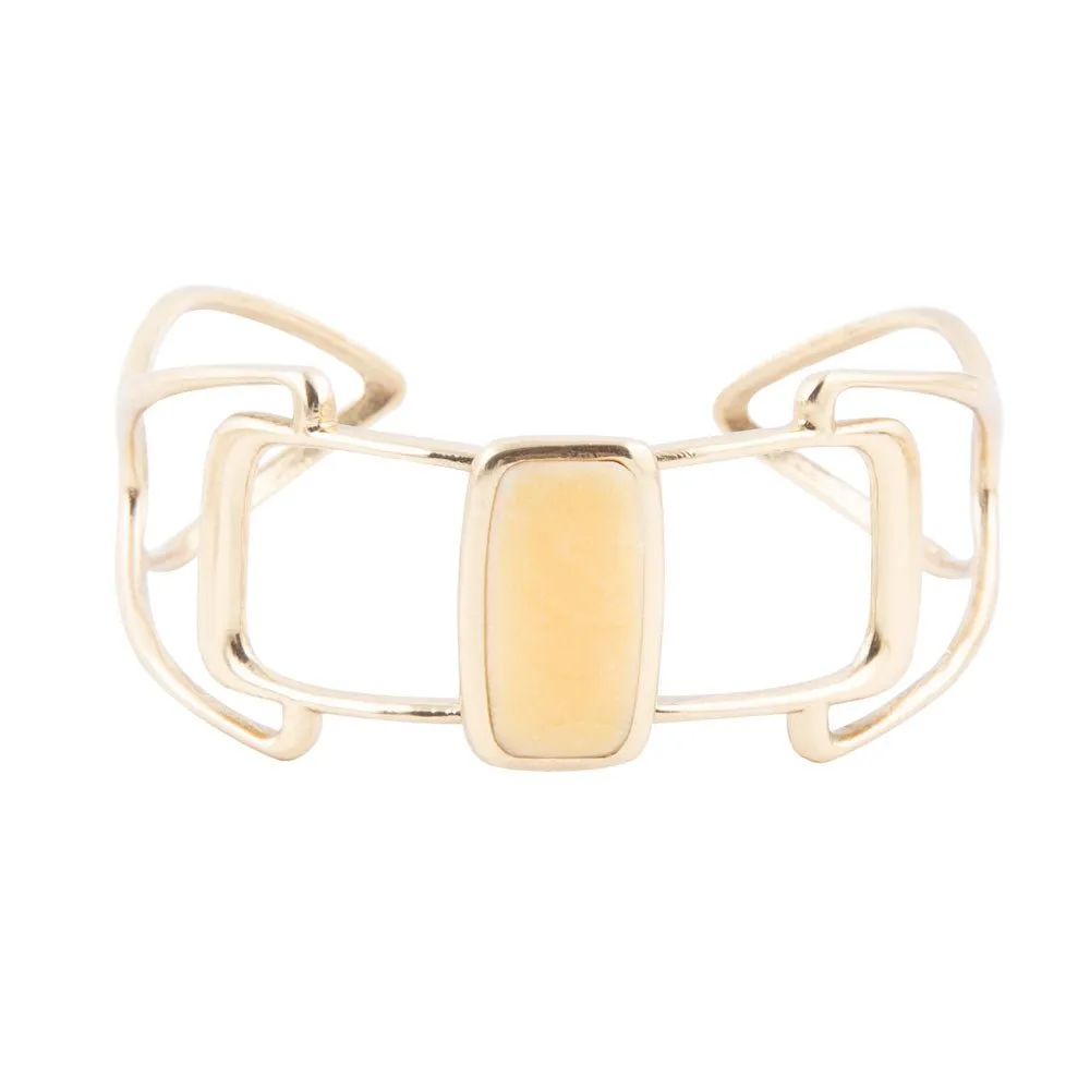 Luster Yellow Agate and Golden Cuff Bracelet sold by Barse product image thumbnail 3