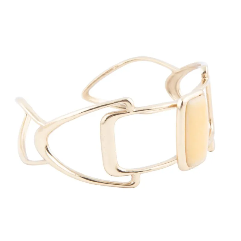 Luster Yellow Agate and Golden Cuff Bracelet sold by Barse