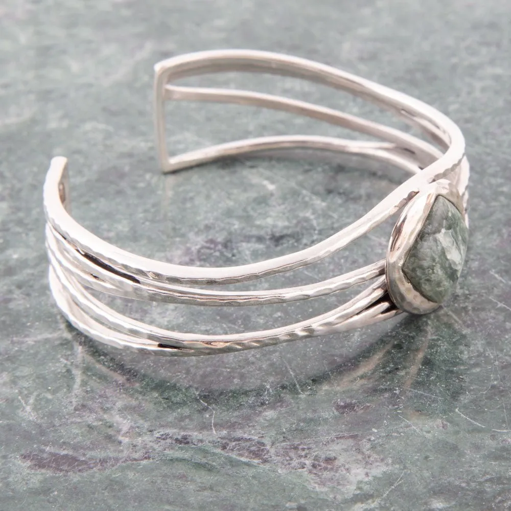Terra Green Seraphinite and Sterling Silver Cuff Bracelet sold by Barse product image thumbnail 2