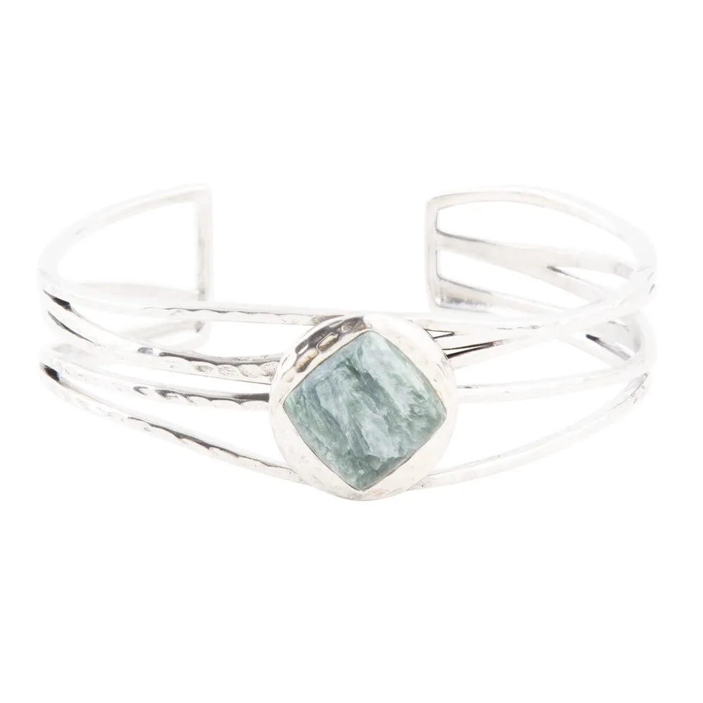 Terra Green Seraphinite and Sterling Silver Cuff Bracelet sold by Barse product image thumbnail 3