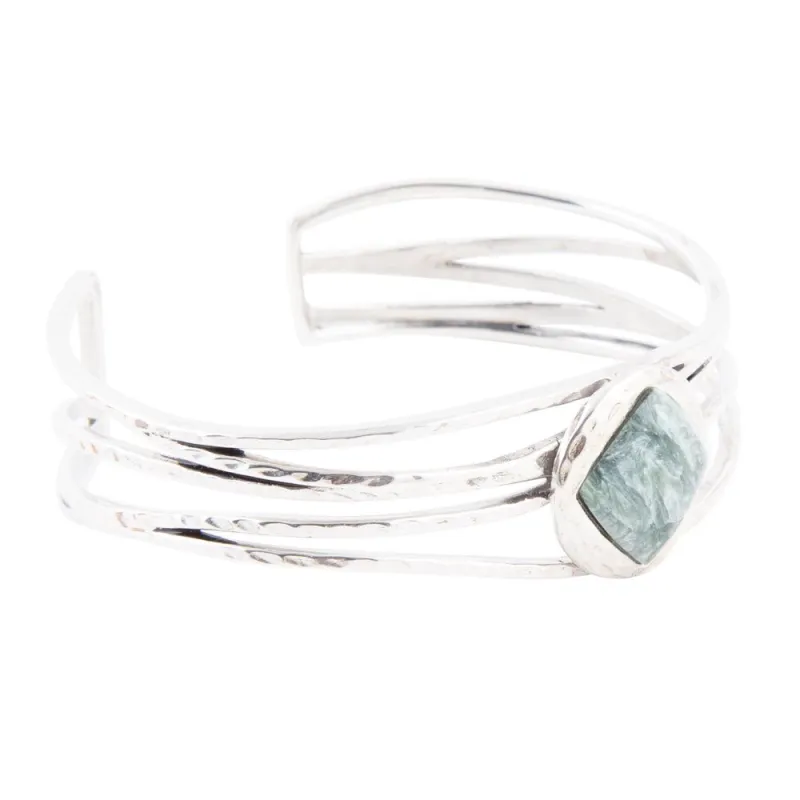 Terra Green Seraphinite and Sterling Silver Cuff Bracelet sold by Barse
