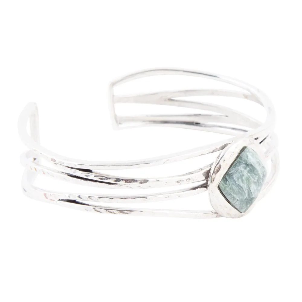 Terra Green Seraphinite and Sterling Silver Cuff Bracelet sold by Barse