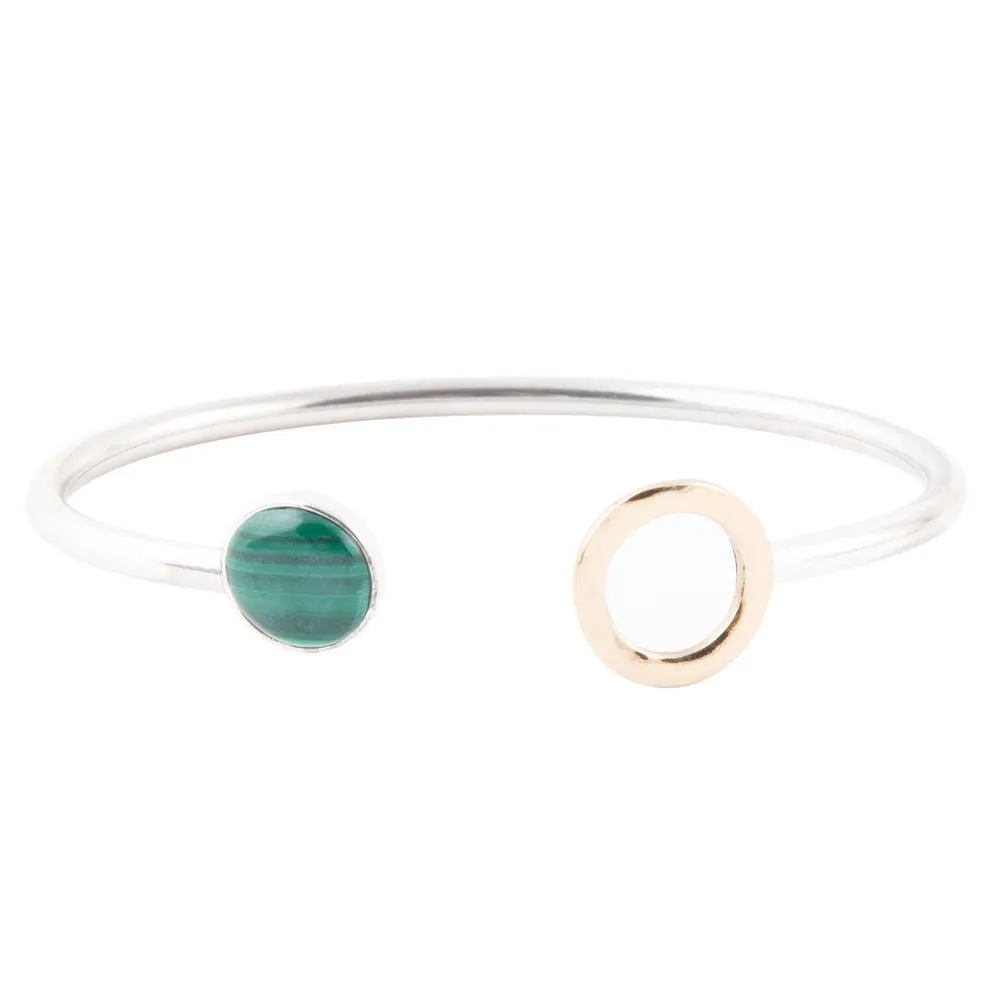 Circle Two Toned Green Malachite Cuff Bracelet sold by Barse product image thumbnail 3