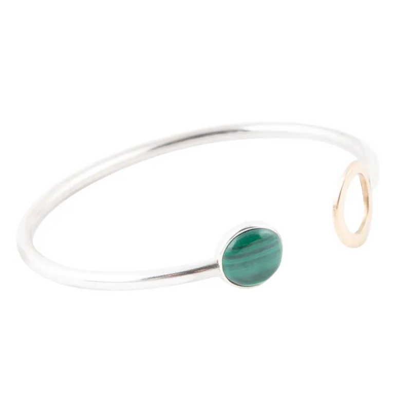 Circle Two Toned Green Malachite Cuff Bracelet sold by Barse