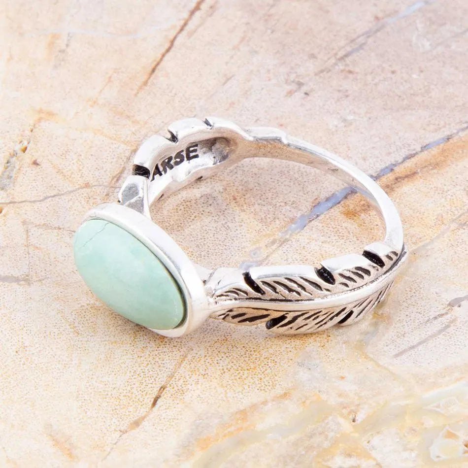 Feather Green Turquoise and Sterling Silver Ring sold by Barse product image thumbnail 2
