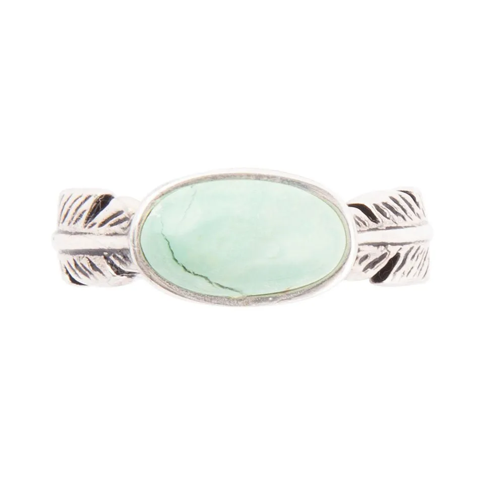 Feather Green Turquoise and Sterling Silver Ring sold by Barse product image thumbnail 3