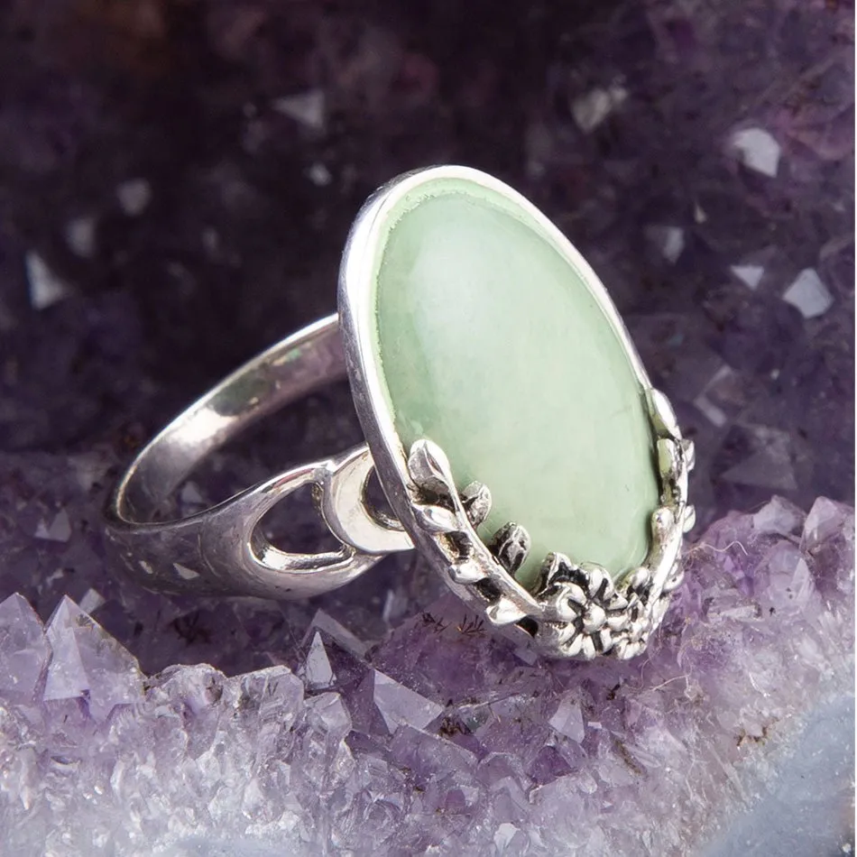 Floral Green Turquoise and Sterling Silver Ring sold by Barse product image thumbnail 3