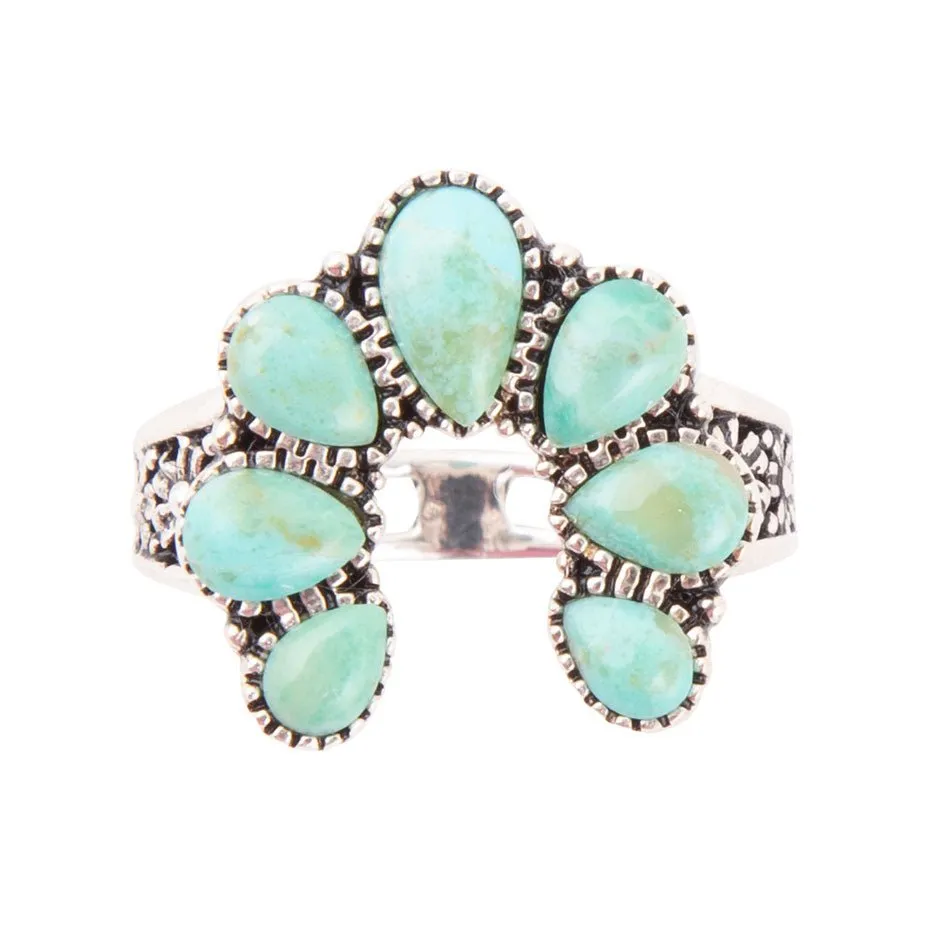 Floral Blue Turquoise and Sterling Silver Ring sold by Barse product image thumbnail 4