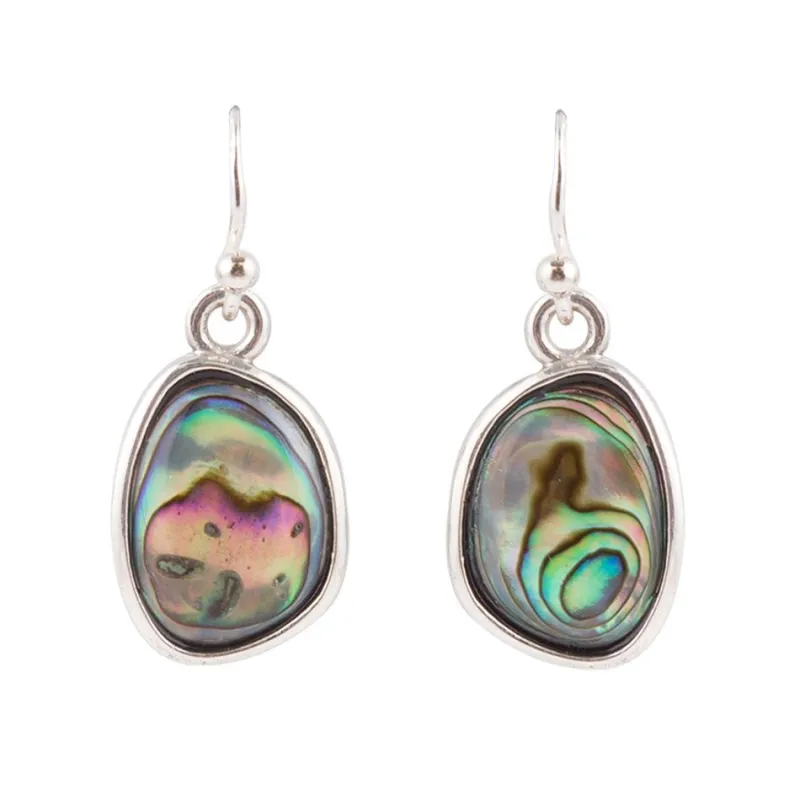 Blue Abalone and Sterling Silver Drop Earrings sold by Barse