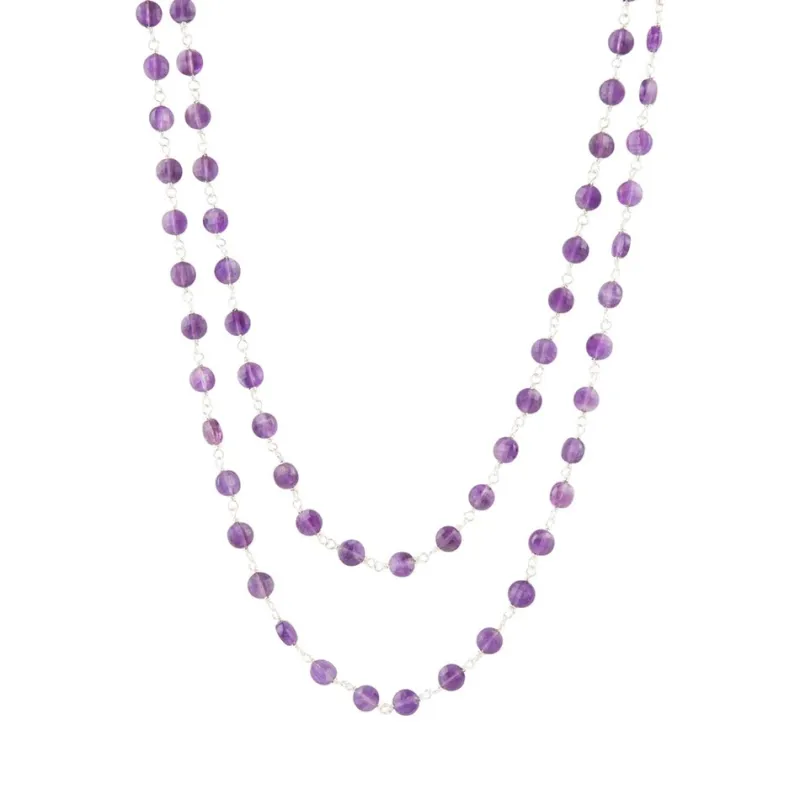 Two Row Amethyst Necklace sold by Barse