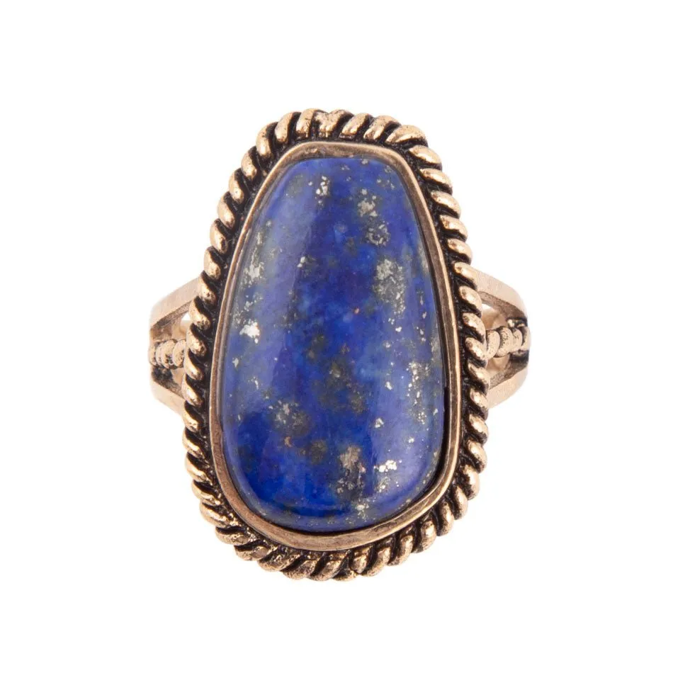 Roped Blue Lapis and Golden Bronze Ring sold by Barse product image thumbnail 2