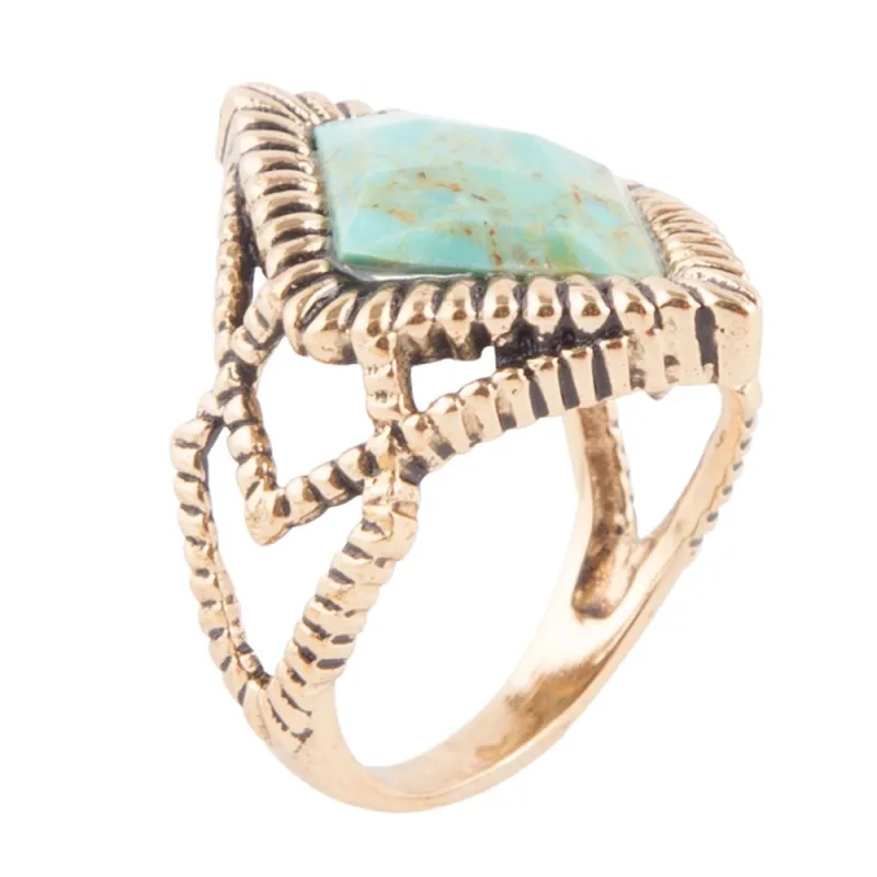 Diamond Days Blue Turquoise and Golden Ring sold by Barse