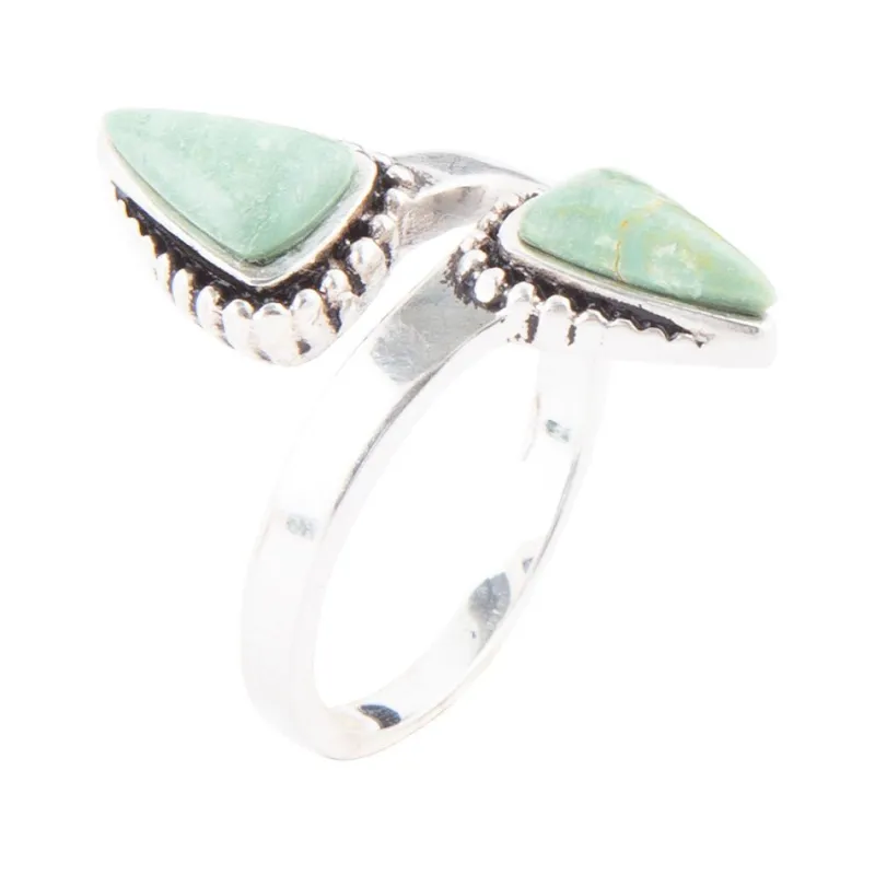 Begondor Green Turquoise and Sterling Silver Adjustable Ring sold by Barse