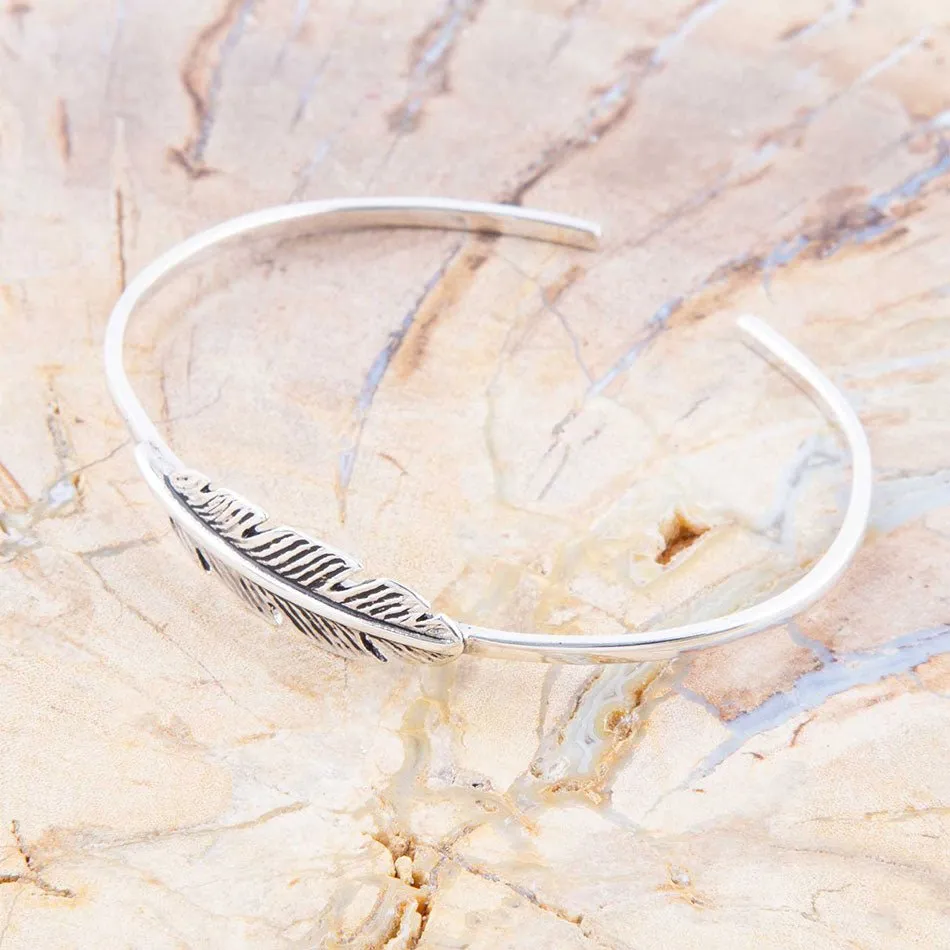 Quill Sterling Feather Cuff Bracelet sold by Barse product image thumbnail 2