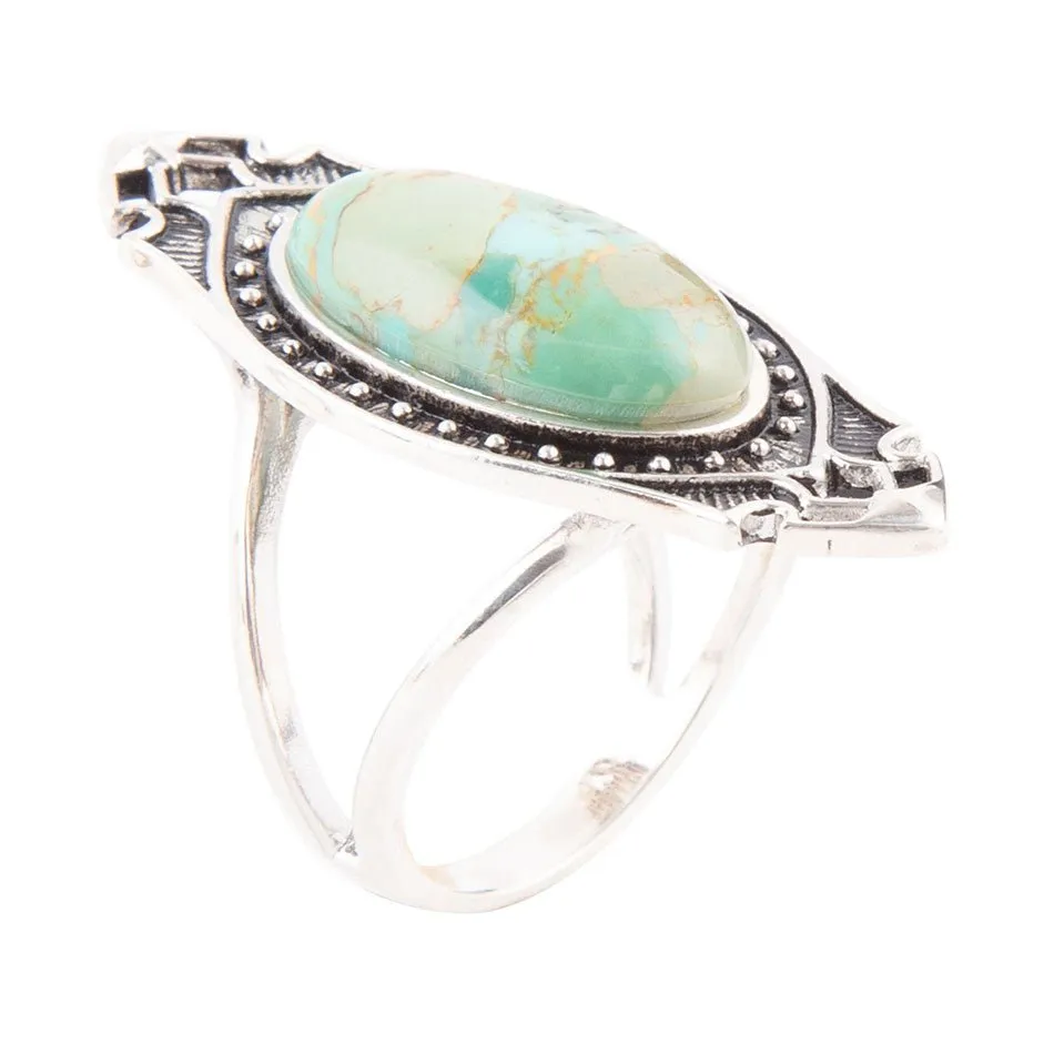 Phantom Blue Turquoise and Sterling Silver Ring sold by Barse