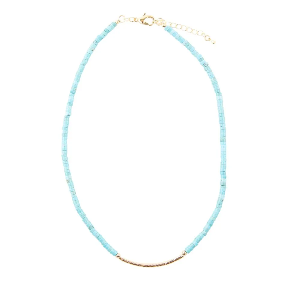 Little Bit Turquoise Golden Bar Necklace sold by Barse product image thumbnail 5