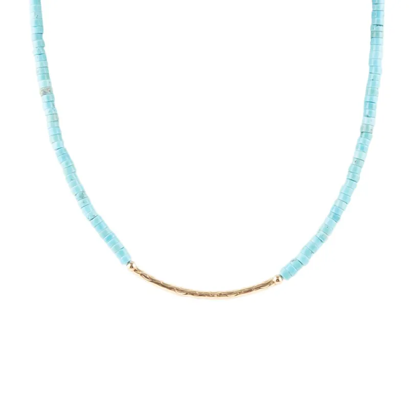 Little Bit Turquoise Golden Bar Necklace sold by Barse
