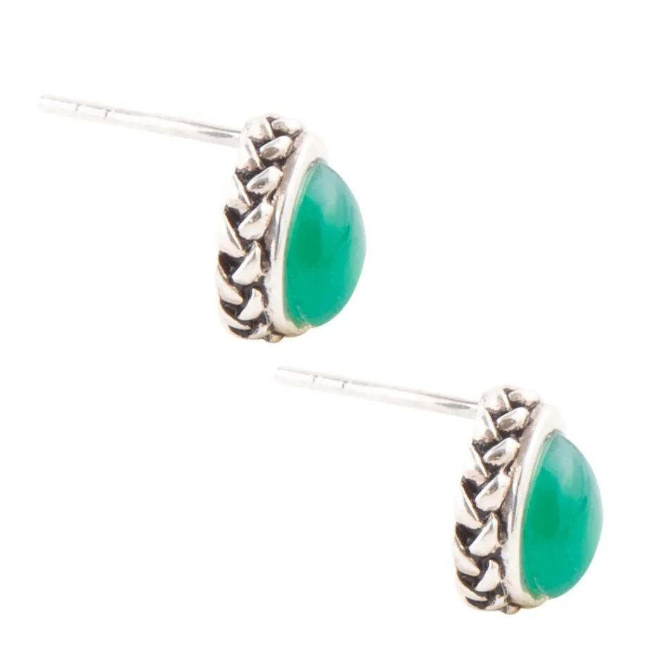 Green Onyx Teardrop Post Earrings sold by Barse product image thumbnail 3